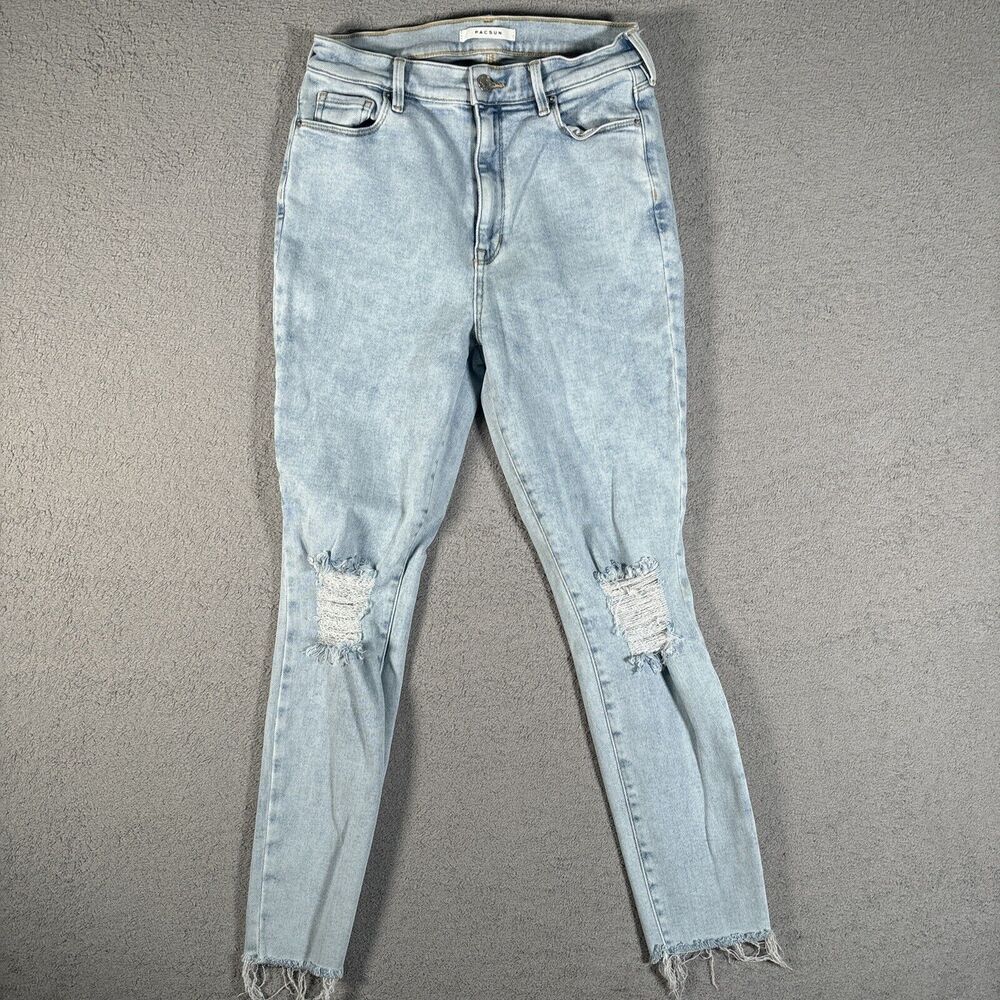 Pacsun Jeans Women’s Size 26x26 Light Wash Skinny Ankle Distressed Blue‎ Jeans